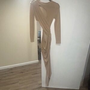 Elegant Tan Evening Dress